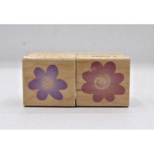 Stamps Set of 2 Flowers  Hero Arts  ©1998  1½" x 1" each #A2148 &A2149